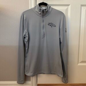 Women’s Nike Dri-Fit NFL Quarter Zip Performance Top Denver Broncos M Gray NEW